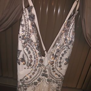 White and silver romper